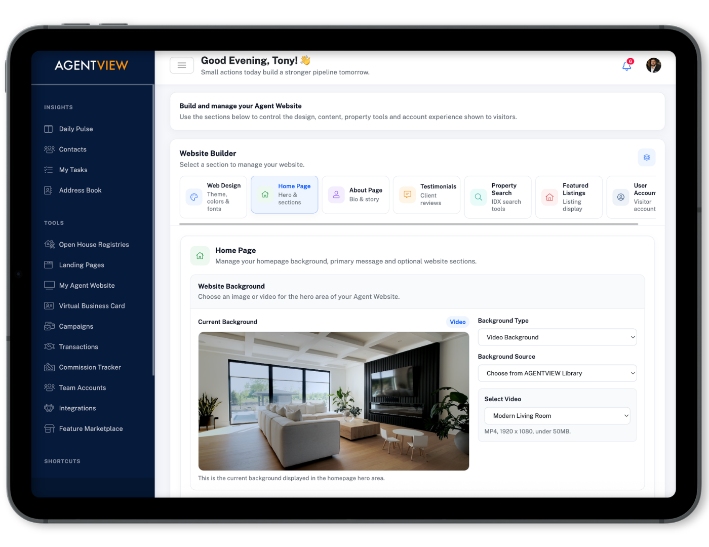 AGENTVIEW AV2 Agent Website builder